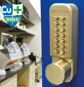 BL2501 Cu-Shield ECP - Antimicrobial copper alloy keypad with internal handle and tubular latch