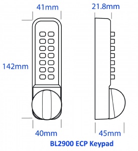 BL2921 ECP - Tubular latch & back to back anti-ligature ECP keypads