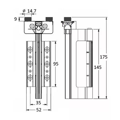 Clearspan for Smart Visofold 1000 Bi-Fold Doors Bottom Roller