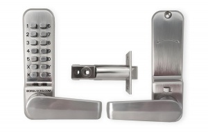 BL2401 ECP - Tubular latch, free turning lever handle keypad, inside lever handle with holdback & ECP coding chamber