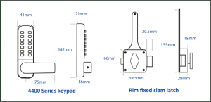 BL4409 - Marine grade, free turning lever keypad & updated inside rim-fixed slam latch with a holdback function