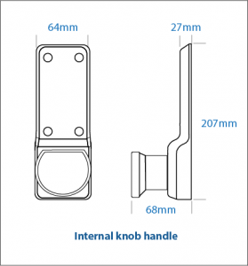 BL7101 ECP - Heavy duty knob turn keypad with internal handle, tubular latch & on the door code change functionality