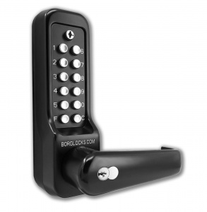 BL7701 Mg Pro ECP - External grade heavy duty lever turn keypad with key override, tubular latch & on the door code change functionality
