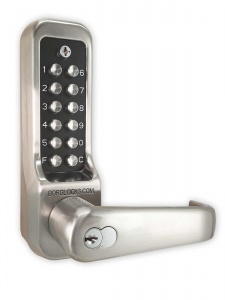 BL7701 FT ECP - 30/60 min fire tested heavy duty lever with internal lever handle, tubular latch, key override & on the door code change functionality