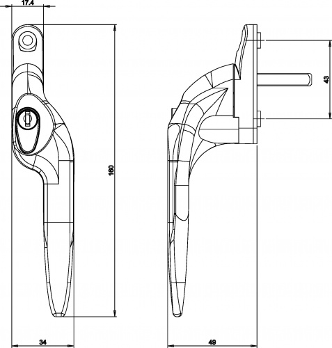 Yale Quartus Offset Window Handle