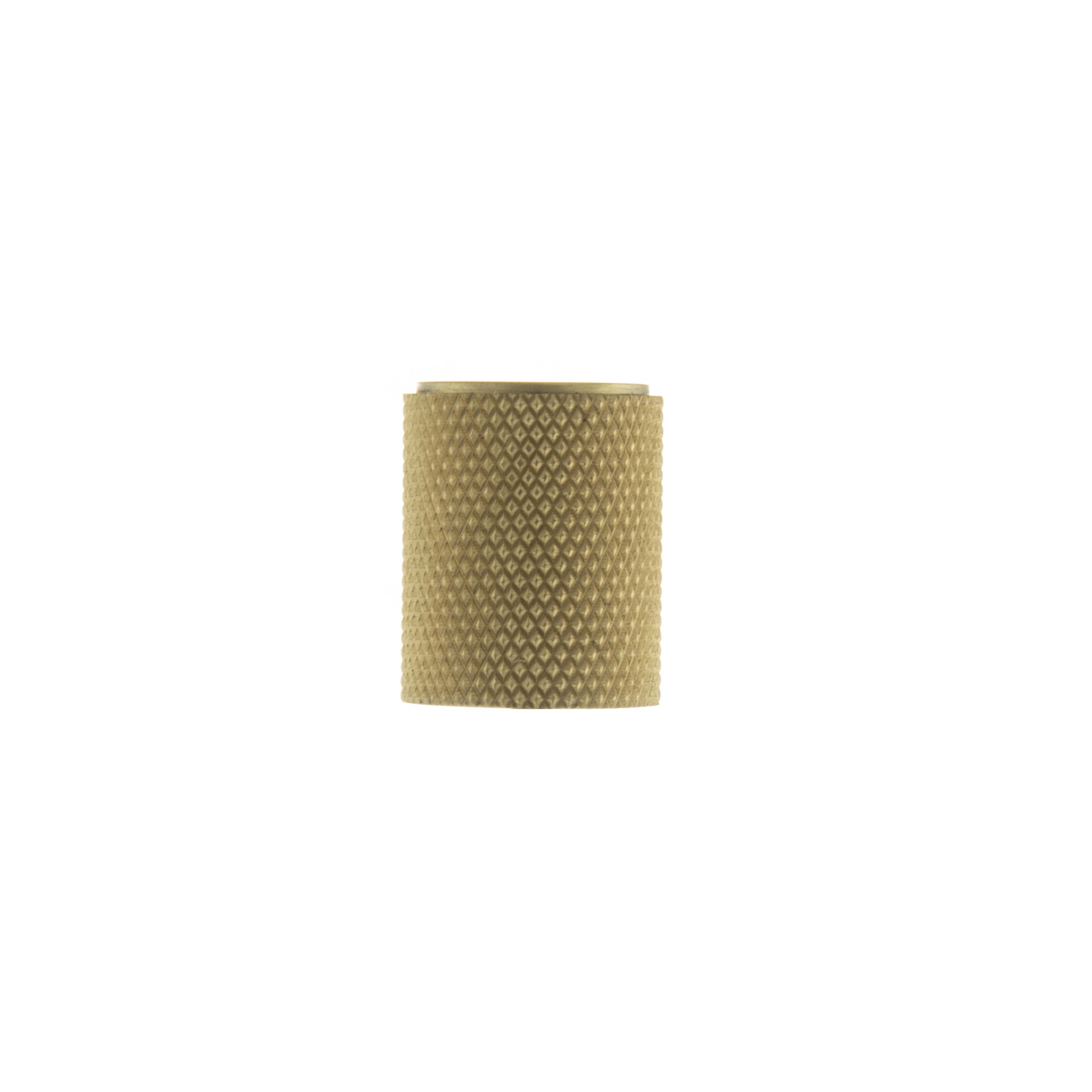 Millhouse Brass Watson Cylinder Knurled Cabinet Knob on Concealed Fix - Satin Brass