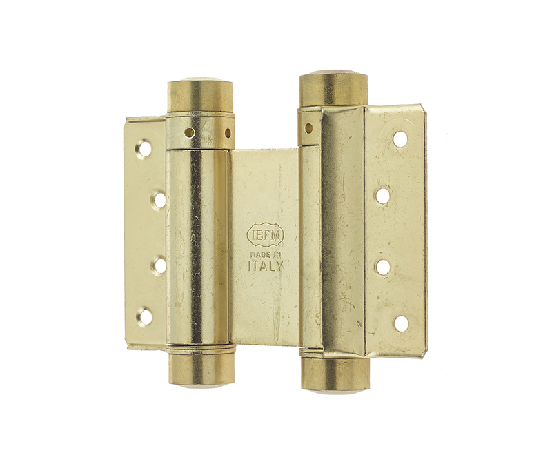 Jedo Double Action Steel Spring Hinge 75mm Electro Brassed