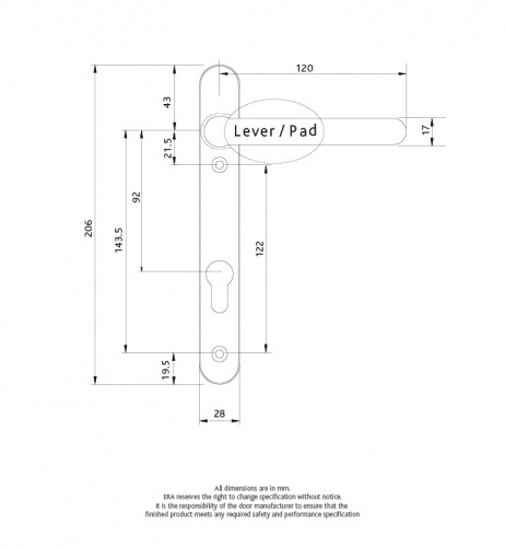 Fab & Fix Windsor Lever Pad 92 mm PZ