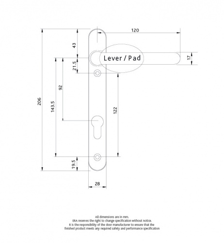Fab & Fix Windsor Lever Pad 92 mm PZ