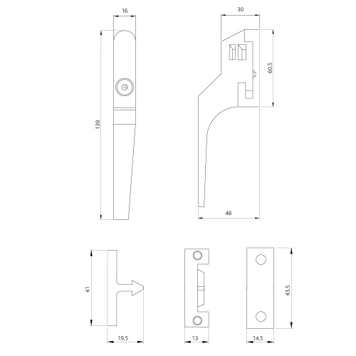 Lockable 808 Casement Handle