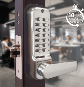 BL2422 ECP - 28mm ali latch, back to back free turning lever handle keypads & ECP coding chamber