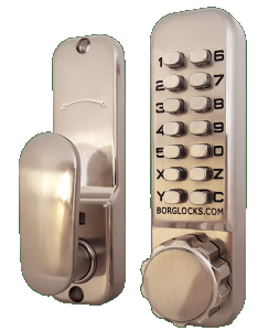 BL2501 - Tubular latch, knurled knob keypad, inside paddle handle with holdback