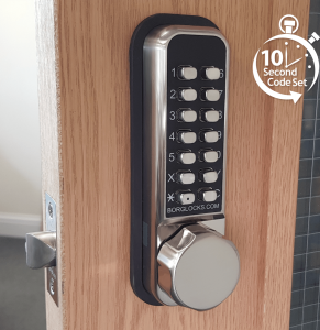 BL2521 ECP - Tubular latch, back to back knurled knob keypads with ECP coding chambers