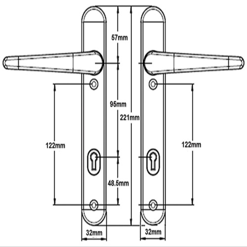 Era Vectis Lever Lever 95 mm PZ