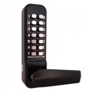 BL4401 ECP - Marine grade, free turning lever handle ECP keypad, inside holdback lever handle & tubular latch