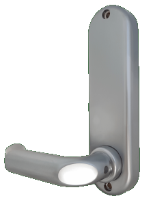 BL5001 FT - 30/60 minute fire rated round bar handle keypad with tubular latch, round bar inside handle & free passage mode