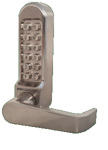 BL5401 FT - 30/60 minute fire tested, flat bar handle keypad with a tubular latch, flat bar inside handle & free passage mode