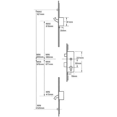 Era 6735 Series Repair Lock 2 hook 2 Roller