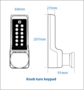 BL7100 ECP - Heavy duty knob turn keypad with internal handle & on the door code change functionality