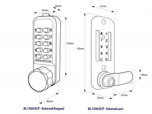 BL1506 - Mini cabinet lock with internal cam mechanism
