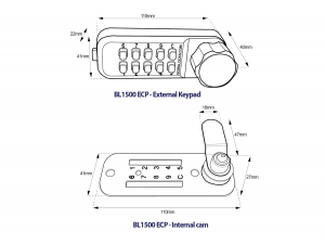 BL1516 - Horizontal mini cabinet lock with internal cam mechanism