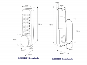 BL2001 ECP - Tubular latch, non-holdback inside paddle handle & ECP coding chamber