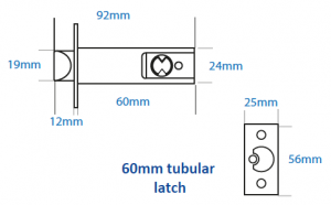 BL5051 - Back to back round bar keypads with a tubular latch