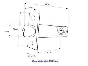 BL2901 ECP - Tubular latch, anti-ligature ECP keypad & inside paddle handle with holdback