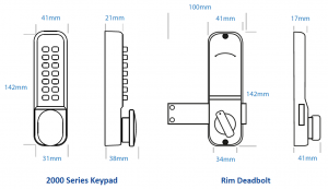 BL2605 ECP - Marine grade, knurled knob keypad & inside rim-fixed deadbolt