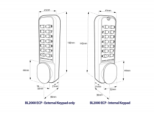 BL2021 ECP - Tubular latch, back to back keypads & ECP coding chamber