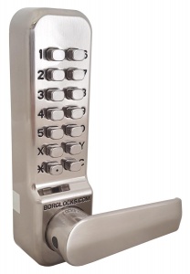 BL2402 ECP - 28mm ali latch, free turning lever handle keypad, inside lever handle with optional holdback & ECP coding chamber