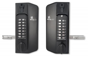 BL3130DKO ECP - Metal gate lock with back to back anti-climb knob turn ECP keypads, 65-80mm latchbolt & key override