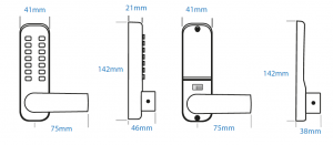 BL4402 - Marine grade, free turning lever handle keypad, inside holdback lever handle & 28mm ali latch