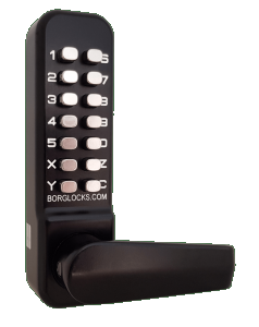 BL4402 - Marine grade, free turning lever handle keypad, inside holdback lever handle & 28mm ali latch