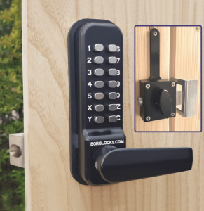 BL4409 - Marine grade, free turning lever keypad & updated inside rim-fixed slam latch with a holdback function