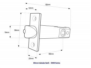 BL5401 ECP FT - FD30/FD60 fire rated flat bar lever keypad with an internal lever handle, tubular latch & on the door code change function