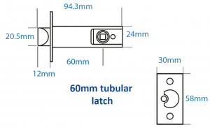 BL5101 - Knob turn keypad with internal lever handle and tubular latch