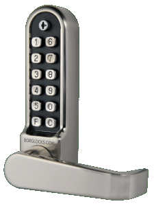 BL5401 ECP - Flat bar lever keypad with an internal lever handle, tubular latch & on the door code change function