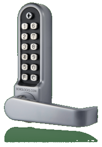 BL5401 ECP - Flat bar lever keypad with an internal lever handle, tubular latch & on the door code change function