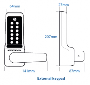 BL7008 ECP - Heavy duty lever turn keypad for use with panic hardware