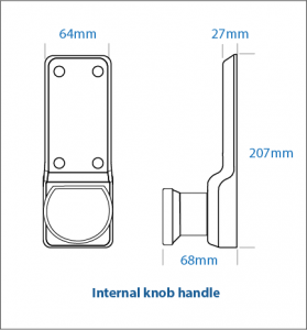 BL7101 ECP MG Pro - Marine Grade, heavy duty knob turn keypad with internal handle, tubular latch & on the door code change functionality