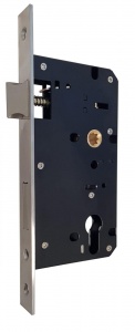 BL5403 FT - 30/60 minute fire tested, flat bar handle keypad with 60mm backset lockcase, flat bar inside handle & free passage mode