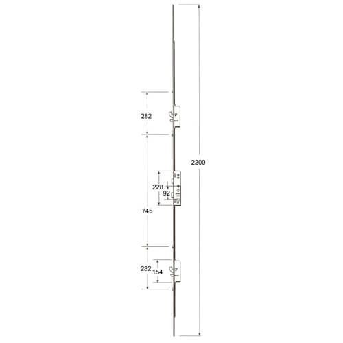 Milamaster Latch Deadbolt 2 Hooks 2 Anti Lift Pins 4 Rollers Double Spindle