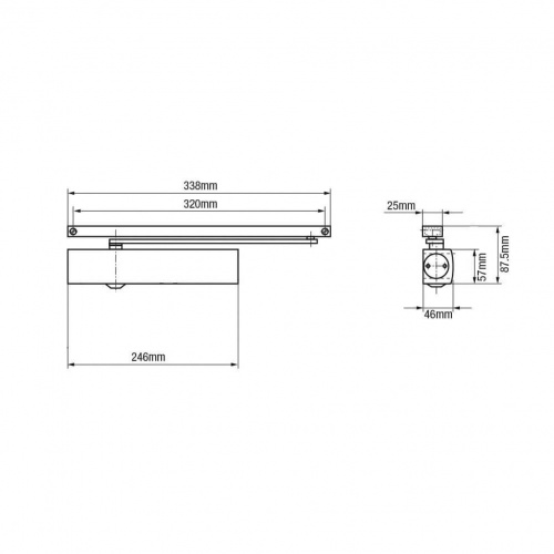 Dorma TS90 Size 3 Slide Arm Closer-TS90S