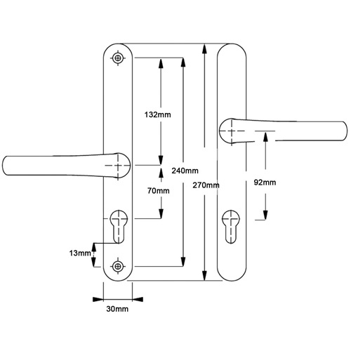 Easyfit Lever Lever 92/70 mm