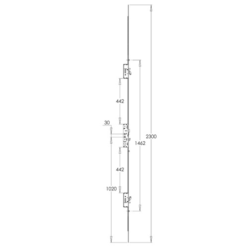 Kenrick Excalibur Latch 3 Hooks 2 Anti Lift Pins 3 Rollers Double Spindle