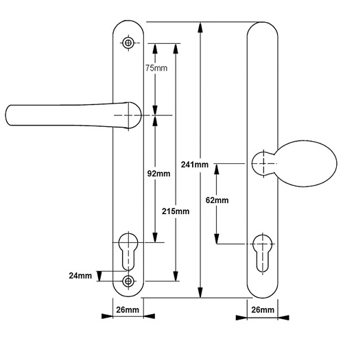 Hoppe Tokyo Lever Pad 92/62 mm PZ