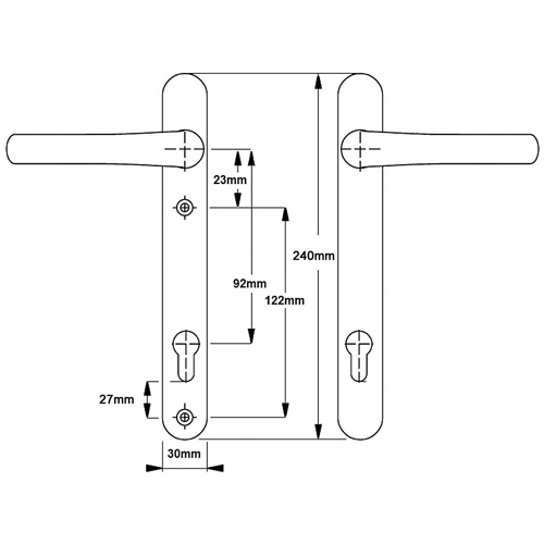 Hoppe Tokyo PAS24 Lever Lever 92 mm PZ