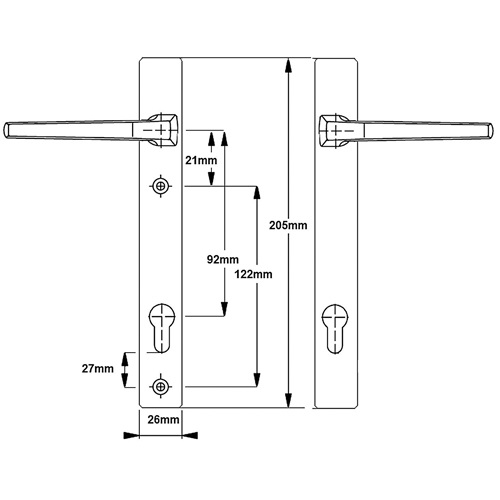 Hoppe Paris Extended Lever Lever 92 mm PZ