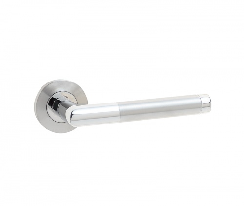 Stainless Steel Cambrio Door Handle on Rose Grade 304 Satin & Polished Stainless Steel